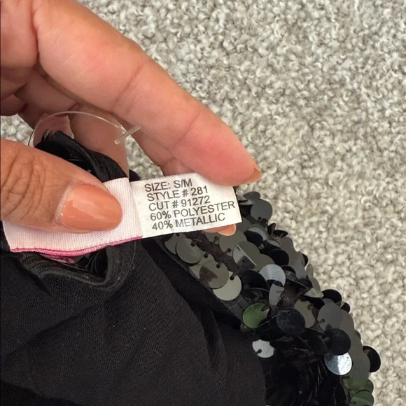 Black Sequin Booty Shorts - Picture 4 of 6